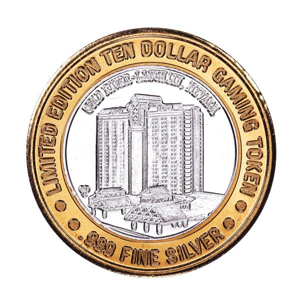 .999 Fine Silver Gold River Laughlin, Nevada $10 Limited Edition Gaming Token