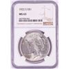 Image 1 : 1922-S $1 Peace Silver Dollar Coin NGC MS63