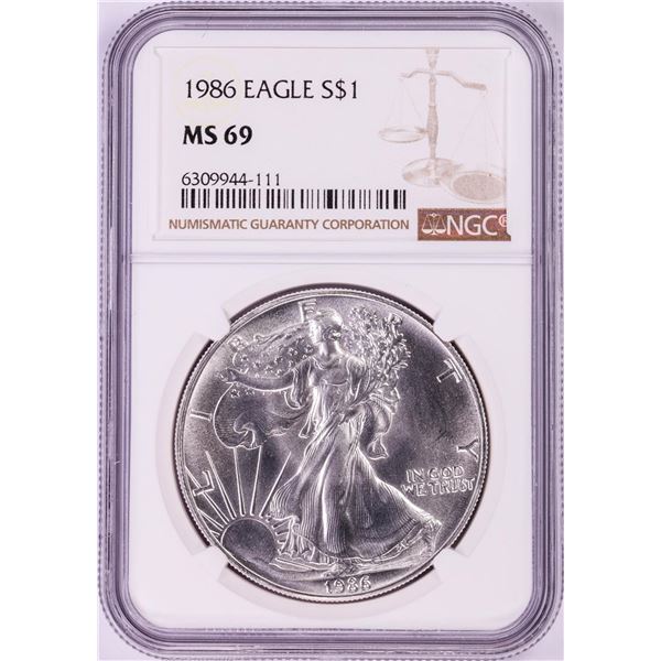 1986 $1 American Silver Eagle Coin NGC MS69