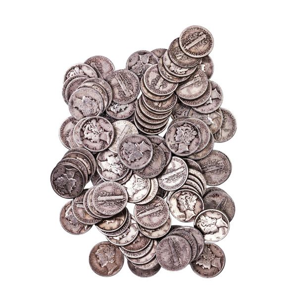 Lot of (100) Assorted Date Mercury Dime Coins