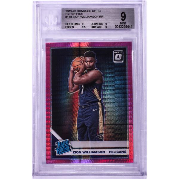 2019 Donruss Optic Hyper Pink Zion Williamson NBA Card #158 BGS Mint 9