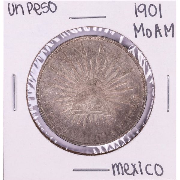 1901 Mo AM Mexico Un Peso Silver Coin