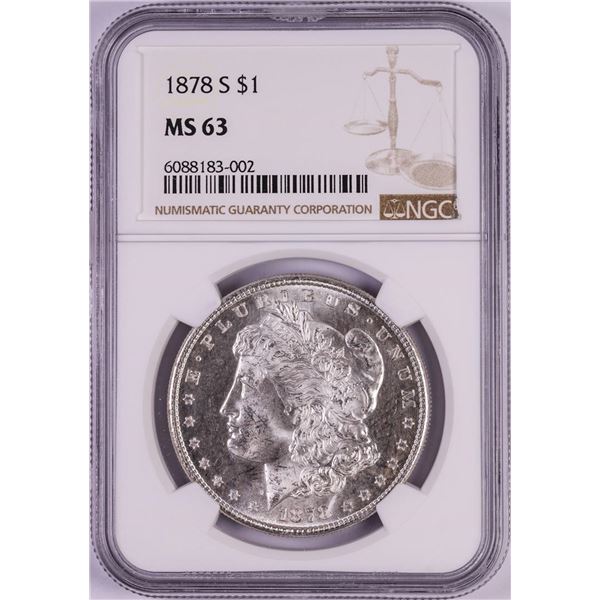 1878-S $1 Morgan Silver Dollar Coin NGC MS63