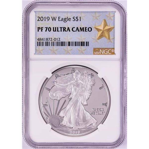 2019-W $1 Proof American Silver Eagle Coin NGC PF70 Ultra Cameo