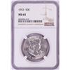Image 1 : 1953 Franklin Half Dollar Coin NGC MS64