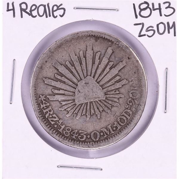1843 ZsOM Mexico 4 Reales Silver Coin