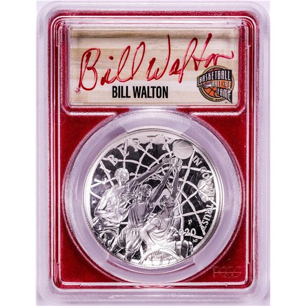 2020-P $1 Basketball HOF Silver Dollar Coin PCGS PR70DCAM Bill Walton Signature FDOI