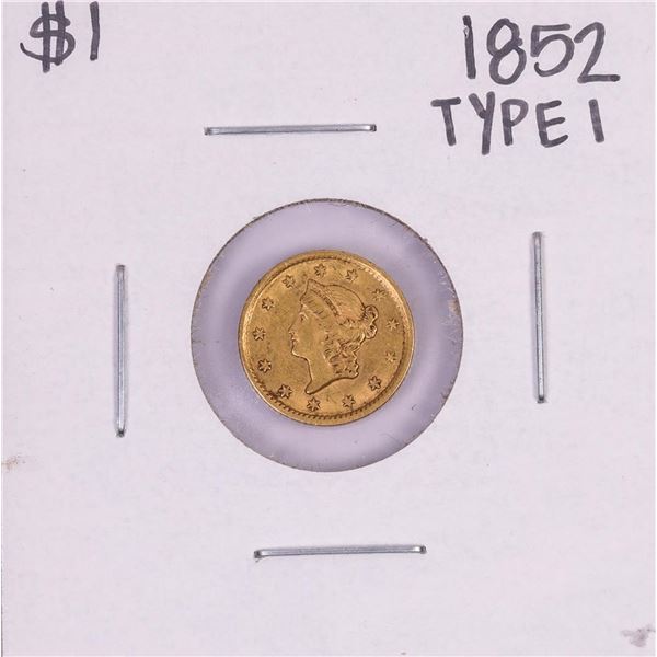 1852 Type 1 $1 Liberty Head Gold Dollar Coin