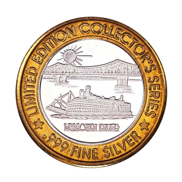 .999 Fine Silver Station Casino St Charles Missouri $10 Limited Edition Gaming Token