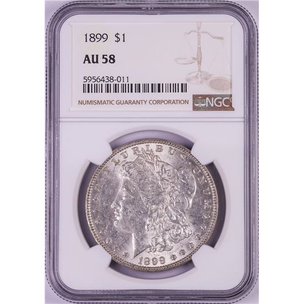 1899 $1 Morgan Silver Dollar Coin NGC AU58