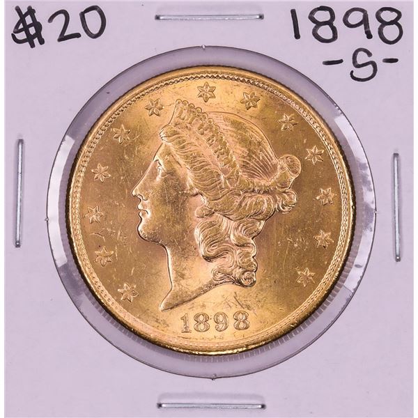 1898-S $20 Liberty Head Double Eagle Gold Coin
