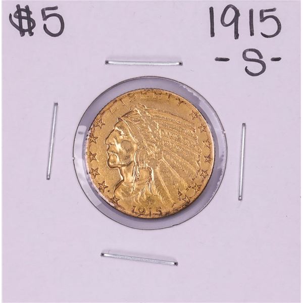1915-S $5 Indian Head Half Eagle Gold Coin
