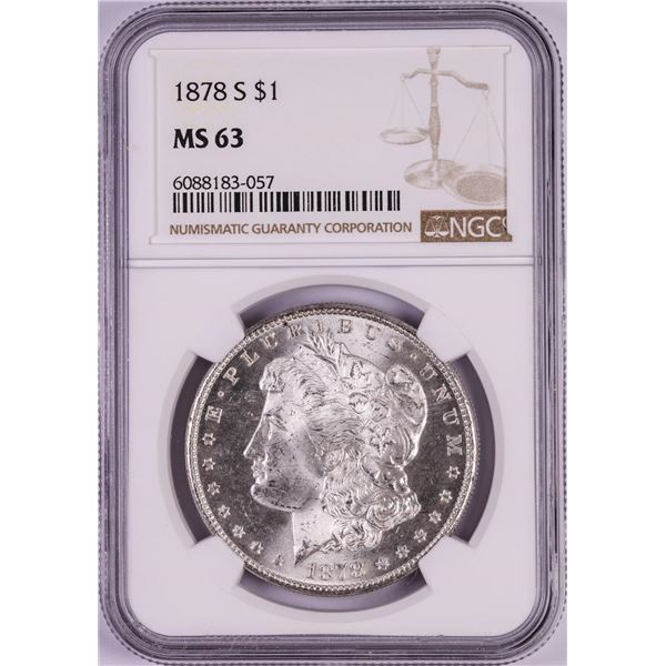 1878-S $1 Morgan Silver Dollar Coin NGC MS63