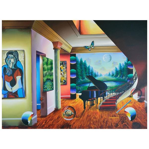 Ferjo Original "Music By The Pond" Original Oil On Canvas