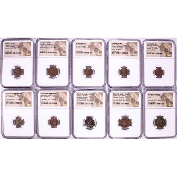 Lot of (10) Ancient Roman Empire Coins NGC Certified