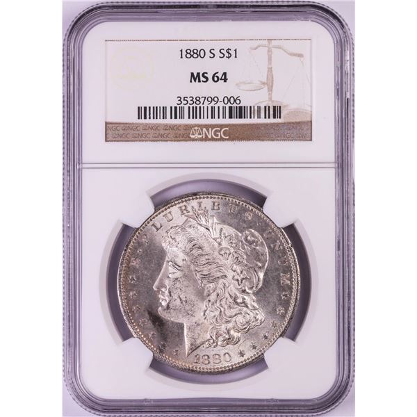 1880-S $1 Morgan Silver Dollar Coin NGC MS64