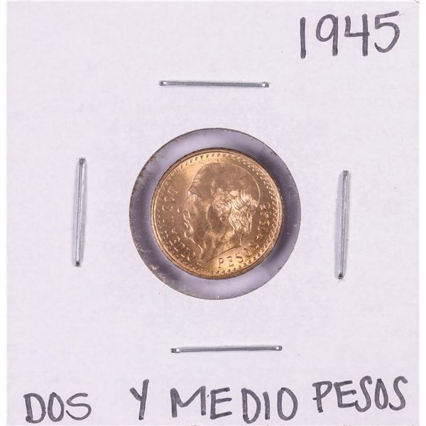 1945 Mexico Dos Y Medio Pesos Gold Coin