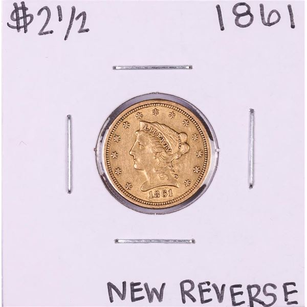 1861 New Reverse $2 1/2 Liberty Head Quarter Eagle Gold Coin