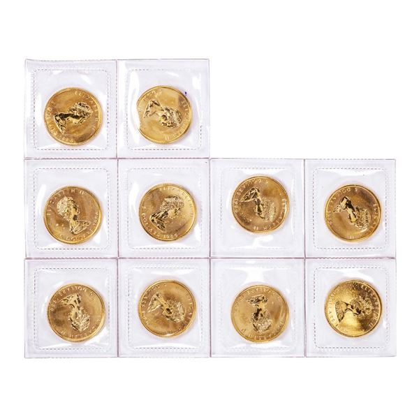 Lot of (10) Sealed 1986 Canadian $5 Maple Leaf Gold Coins