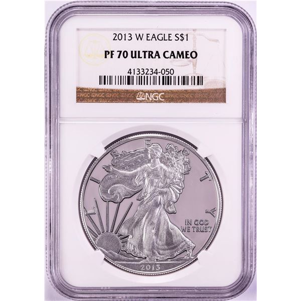 2013-W $1 Proof American Silver Eagle Coin NGC PF70 Ultra Cameo