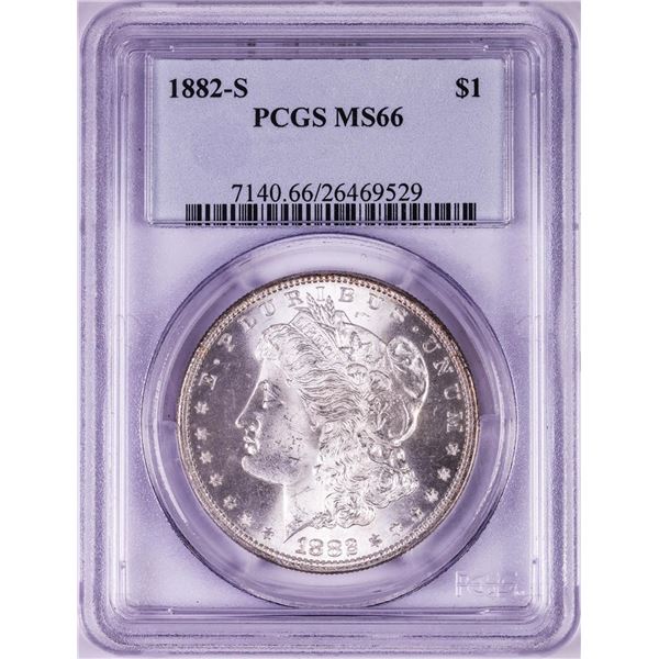 1882-S $1 Morgan Silver Dollar Coin PCGS MS66