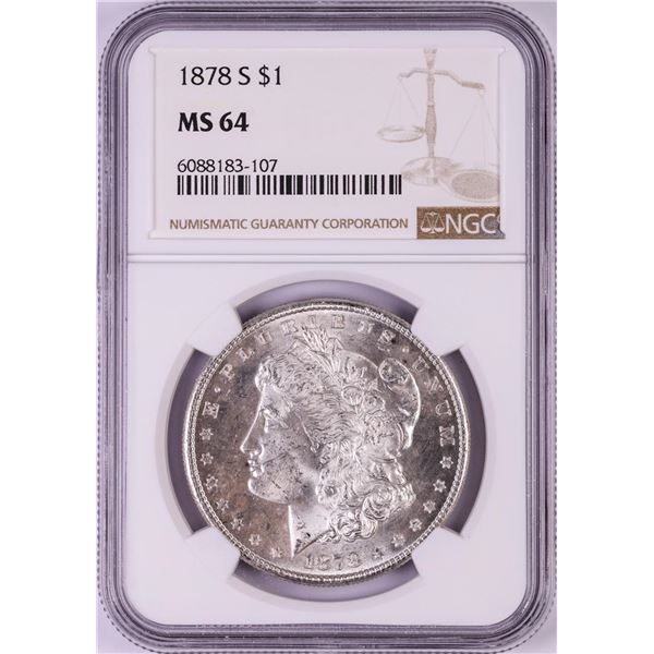 1878-S $1 Morgan Silver Dollar Coin NGC MS64
