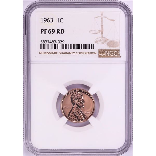 1963 Proof Lincoln Memorial Cent Coin NGC PF69RD