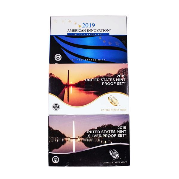 Lot of 2019-S United States Mint Proof Sets with Box & COA