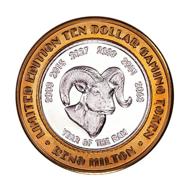 .999 Silver Hilton Reno, Nevada $10 Casino Limited Edition Gaming Token