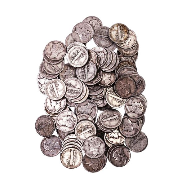 Lot of (100) Assorted Date Mercury Dime Coins