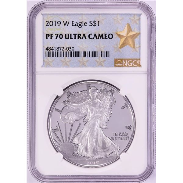 2019-W $1 Proof American Silver Eagle Coin NGC PF70 Ultra Cameo