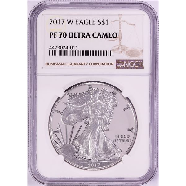 2017-W $1 Proof American Silver Eagle Coin NGC PF70 Ultra Cameo