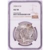 Image 1 : 1924-S $1 Peace Silver Dollar Coin NGC AU58