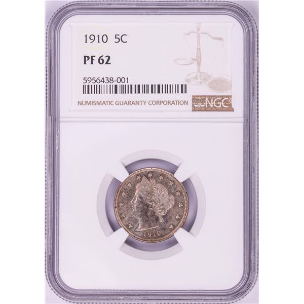 1910 Proof Liberty V Nickel Coin NGC PF62
