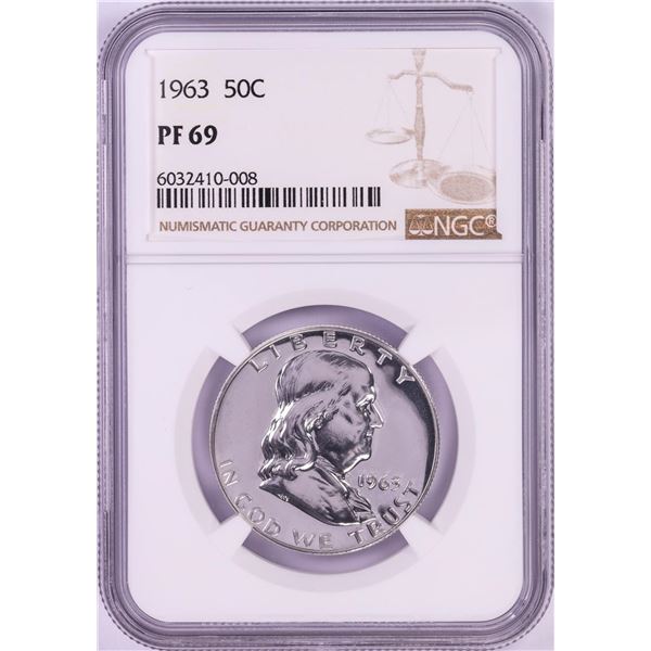 1963 Proof Franklin Half Dollar Coin NGC PF69