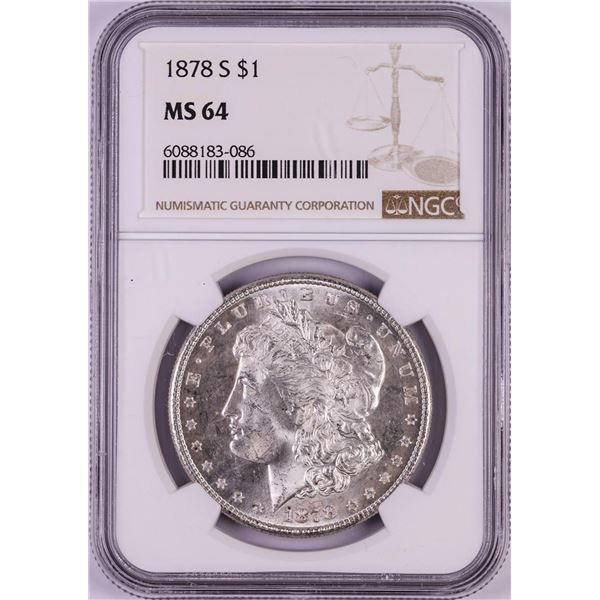 1878-S $1 Morgan Silver Dollar Coin NGC MS64