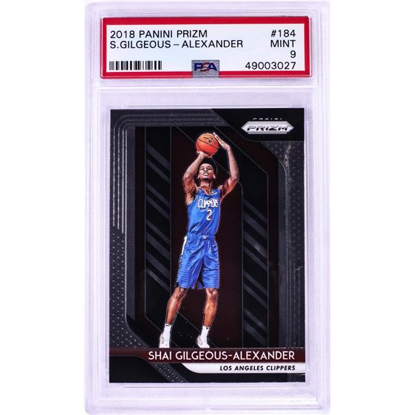 2018 Panini Prizm Shai Gilgeous-Alexander NBA Card # 184 PSA Mint 9