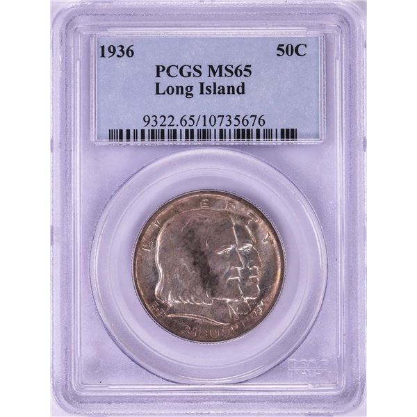 1936 Long Island Commemorative Half Dollar Coin PCGS MS65