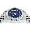 Image 9 : Rolex Ladies Stainless Steel Blue Diamond Oyster Perpetual Datejust Wristwatch