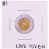 Image 1 : $1 Liberty Head Gold Dollar Love Token Coin Holed