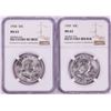 Image 1 : Lot of 1958-1959 Franklin Half Dollar Coins NGC MS63