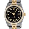 Image 1 : Rolex Men's Two Tone Black VS Diamond Oyster Perpetual Datejust Wristwatch