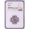 Image 1 : 1955 Proof Jefferson Nickel Coin NGC PF69