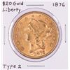 Image 1 : 1876 Type 2 $20 Liberty Head Double Eagle Gold Coin