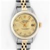 Rolex Ladies Two Tone Champagne Diamond Oyster Perpetual Datejust Wristwatch