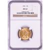 Image 1 : 1901 $5 Liberty Head Half Eagle Gold Coin NGC MS62