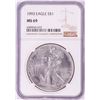 Image 1 : 1993 $1 American Silver Eagle Coin NGC MS69
