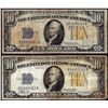 Image 1 : Lot of (2) 1934A $10 North Africa WWII Emergency Issue Silver Certificate Notes