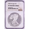 Image 1 : 2020-W $1 Proof American Silver Eagle Coin NGC PF70 Ultra Cameo