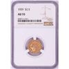 Image 1 : 1929 $2 1/2 Indian Head Quarter Eagle Gold Coin NGC AU55
